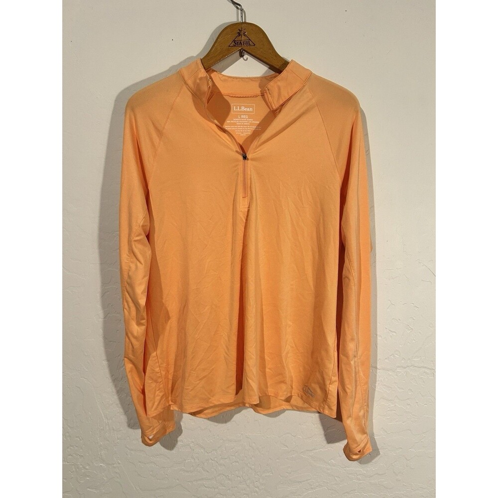 LL Bean Women's Large Peach Orange Athletic Stretch Top